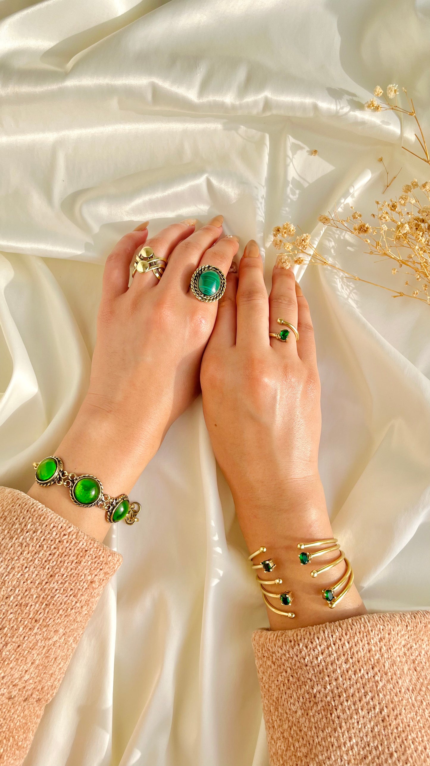 Green Stone & Calm Set – Copper