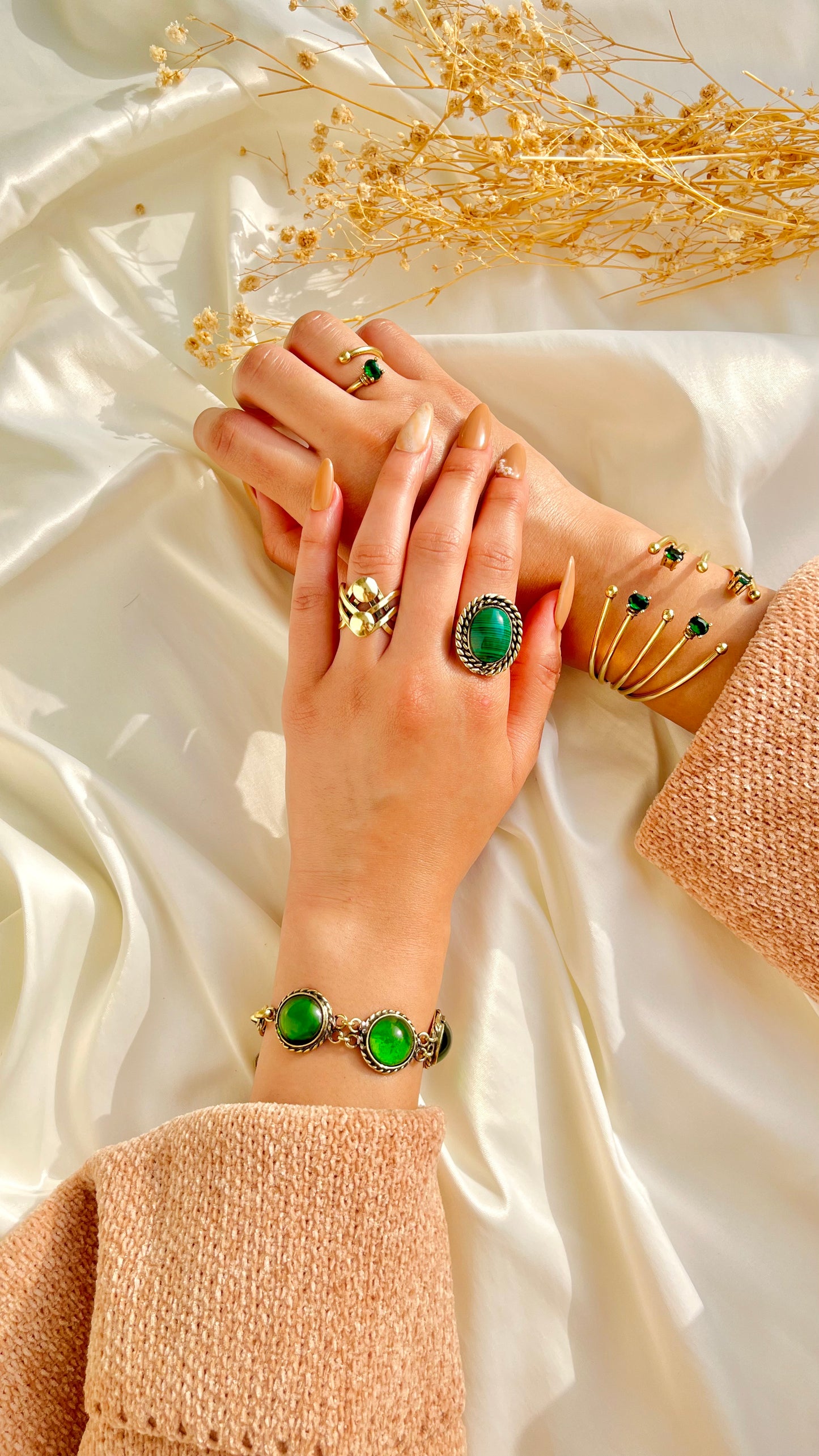 Green Stone & Calm Set – Copper