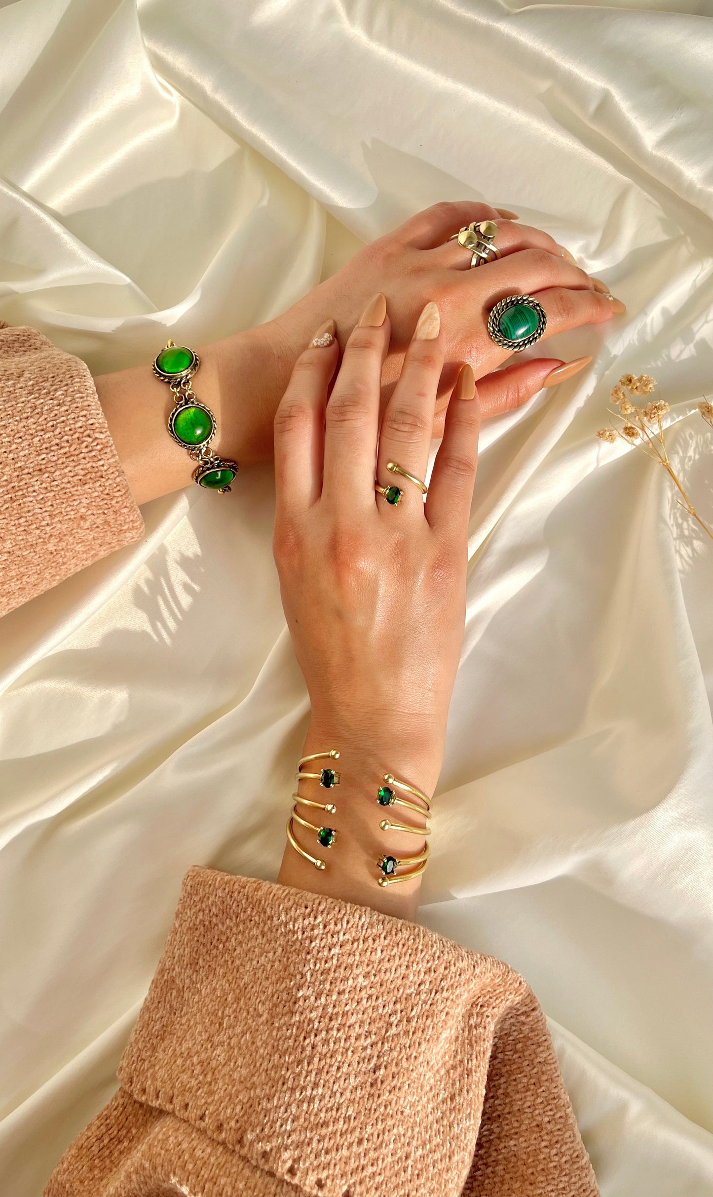 Green Stone & Calm Set – Copper