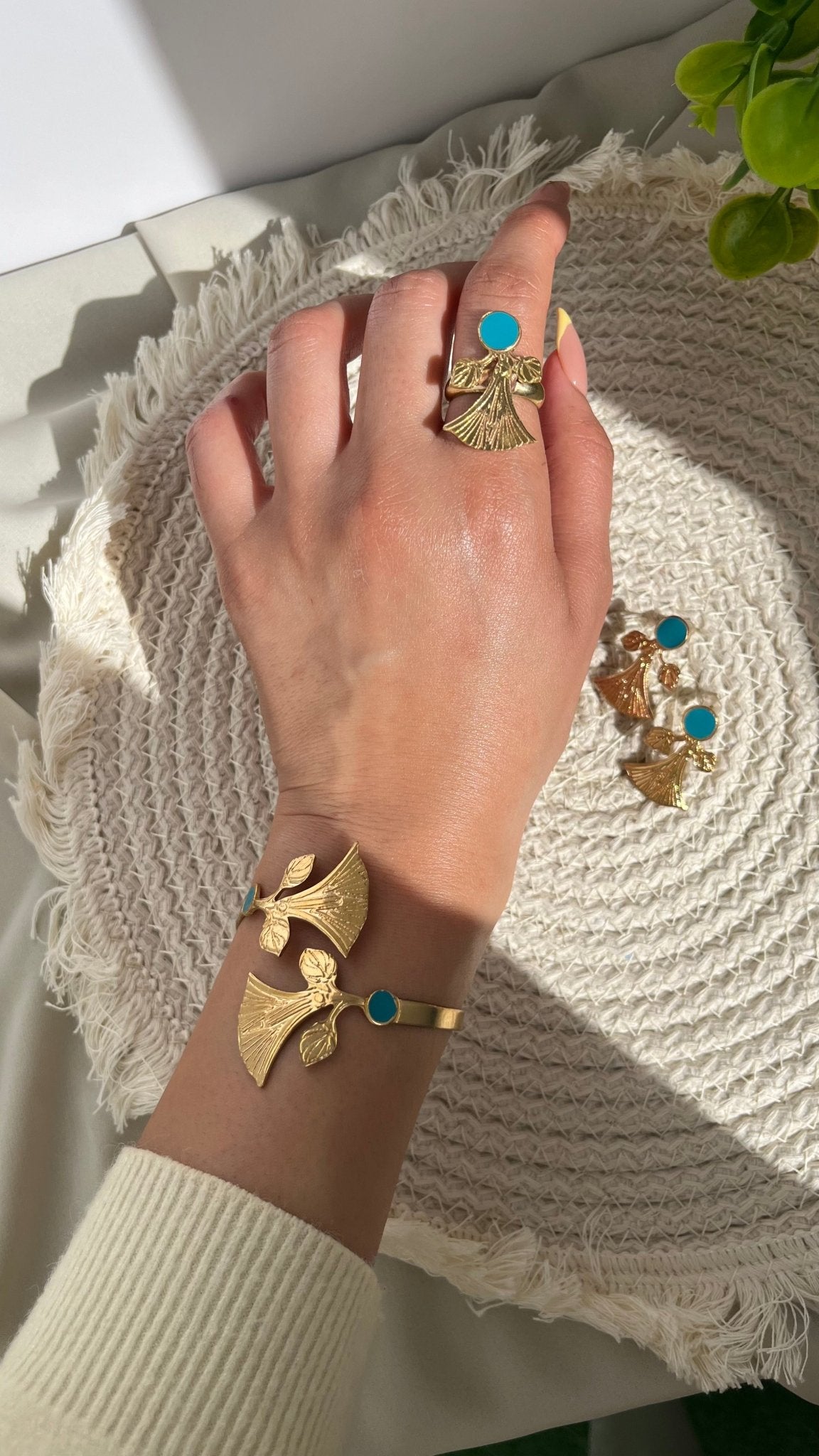 Turquoise Bloom Set - Pure Copper