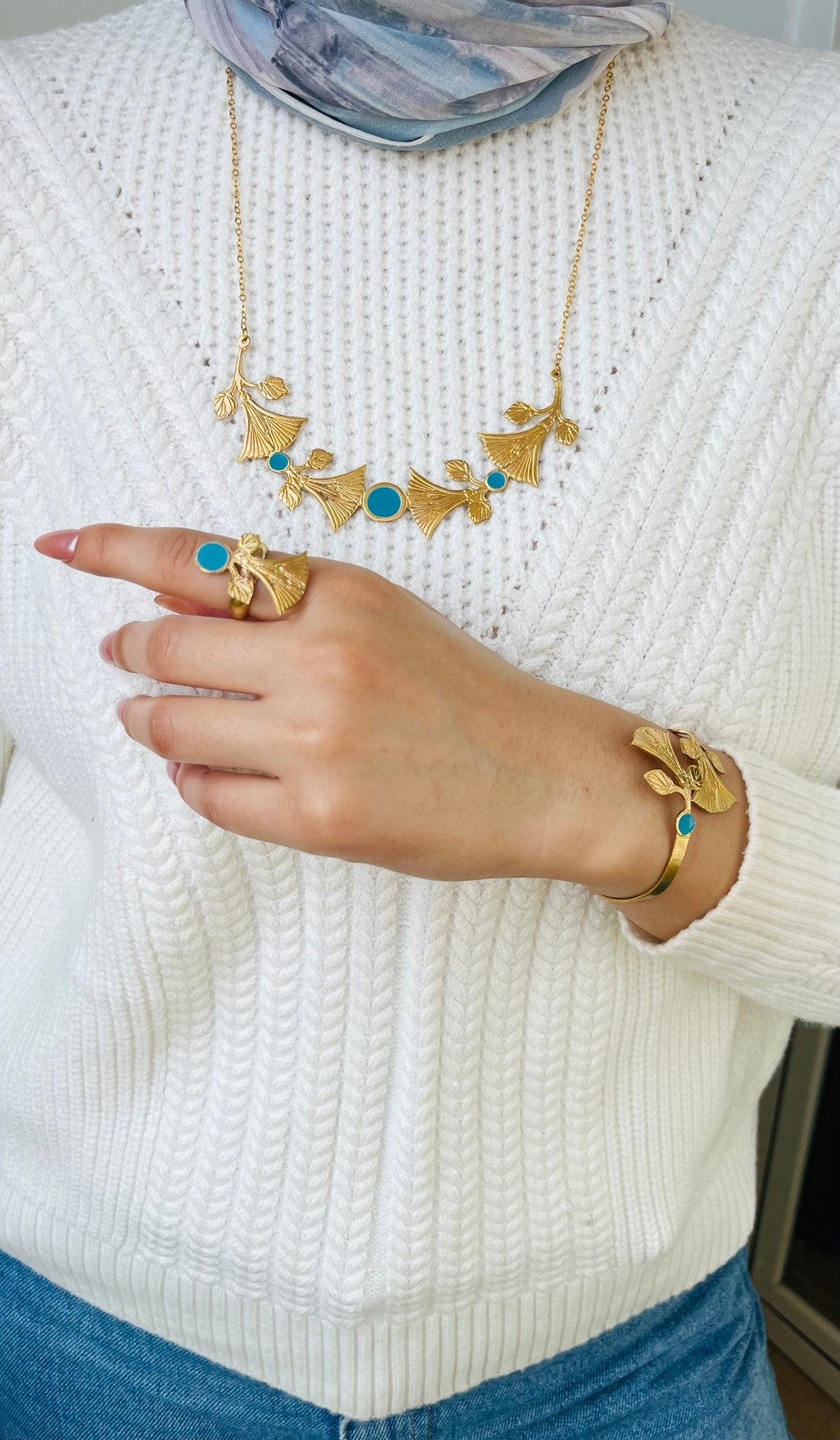 Turquoise Bloom Set - Pure Copper