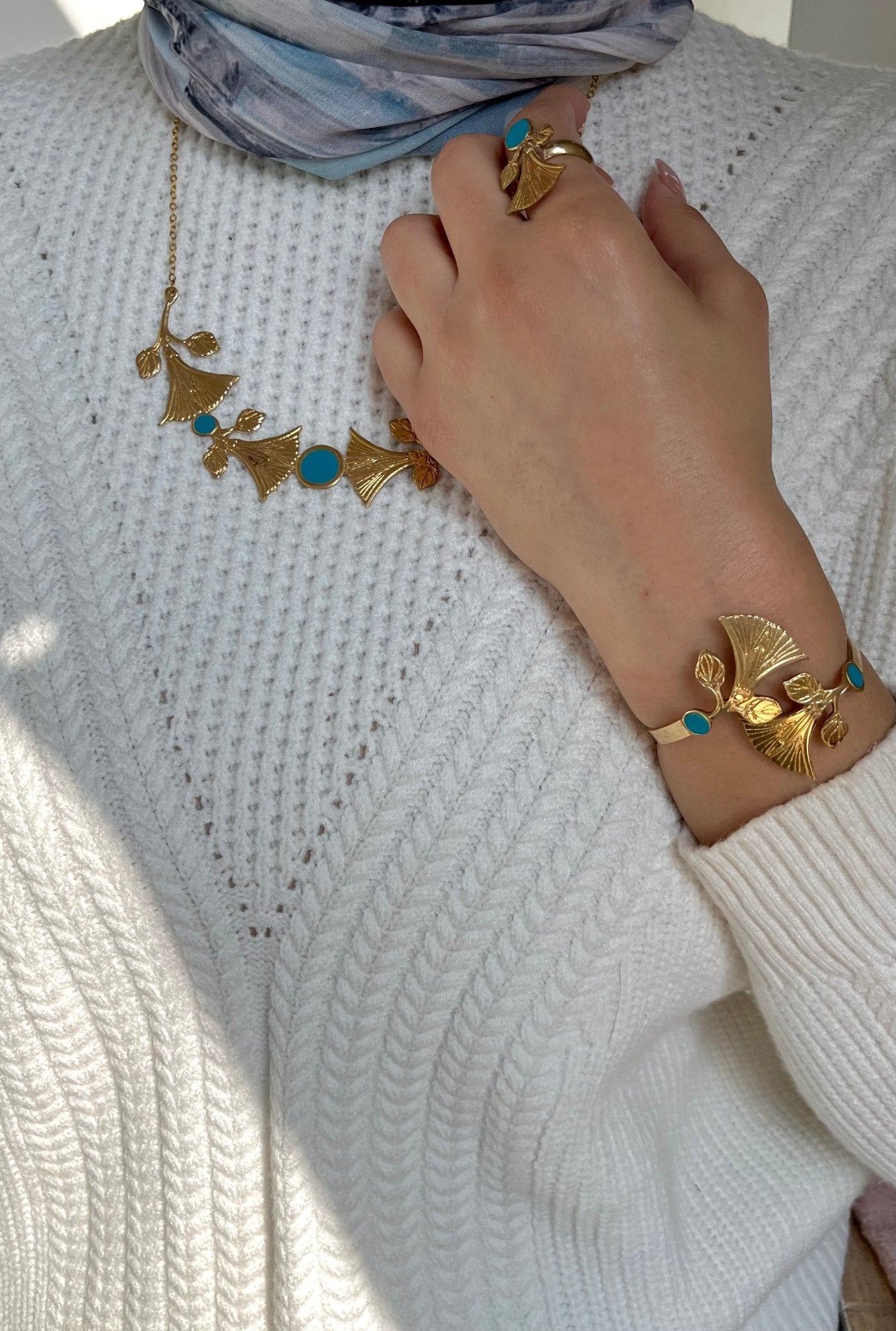 Turquoise Bloom Set - Pure Copper