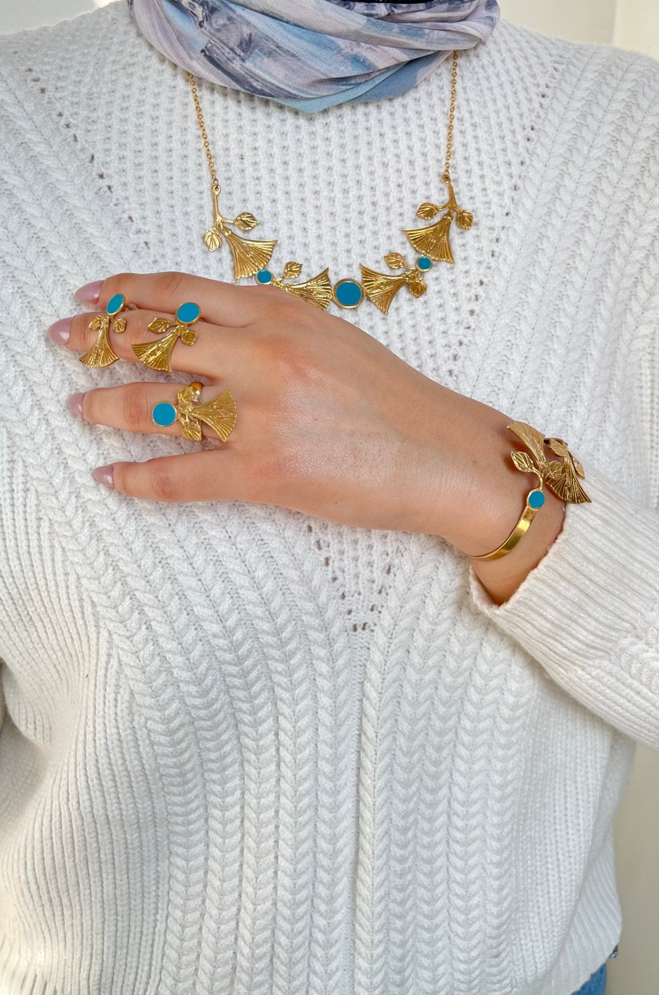 Turquoise Bloom Set - Pure Copper