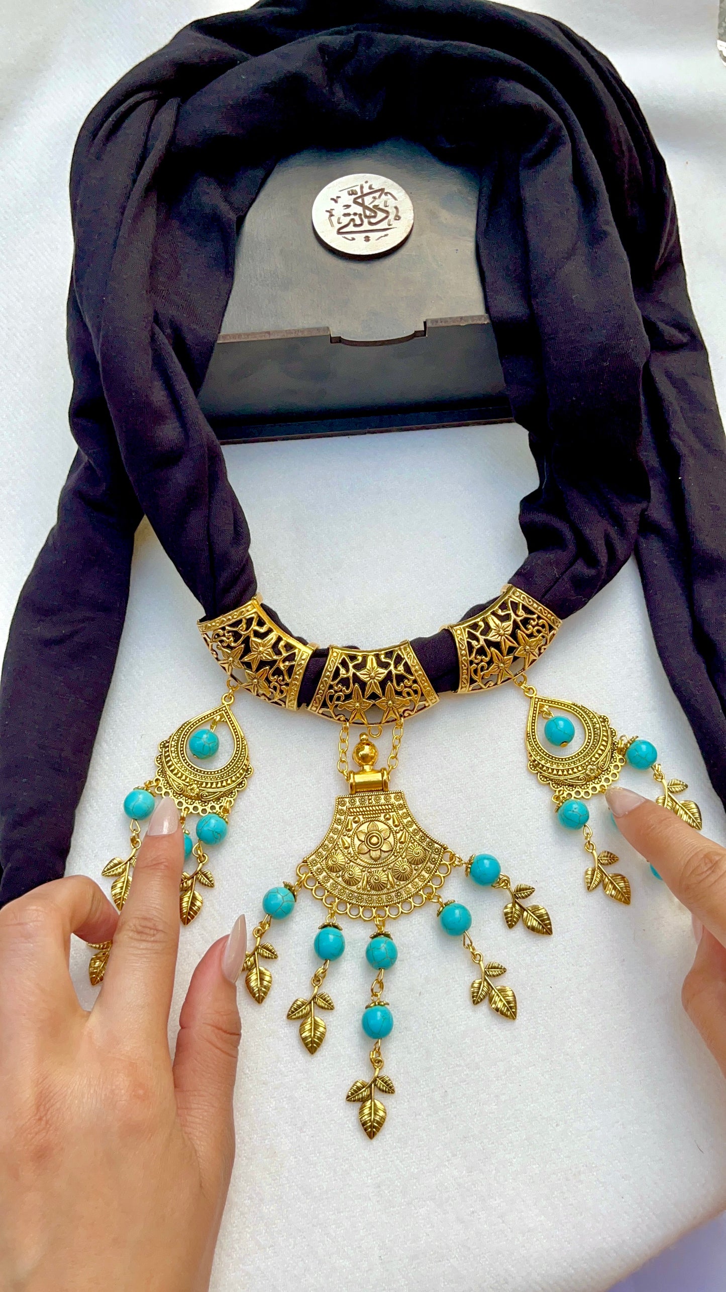 Midnight Necklace Scarf - Cotton