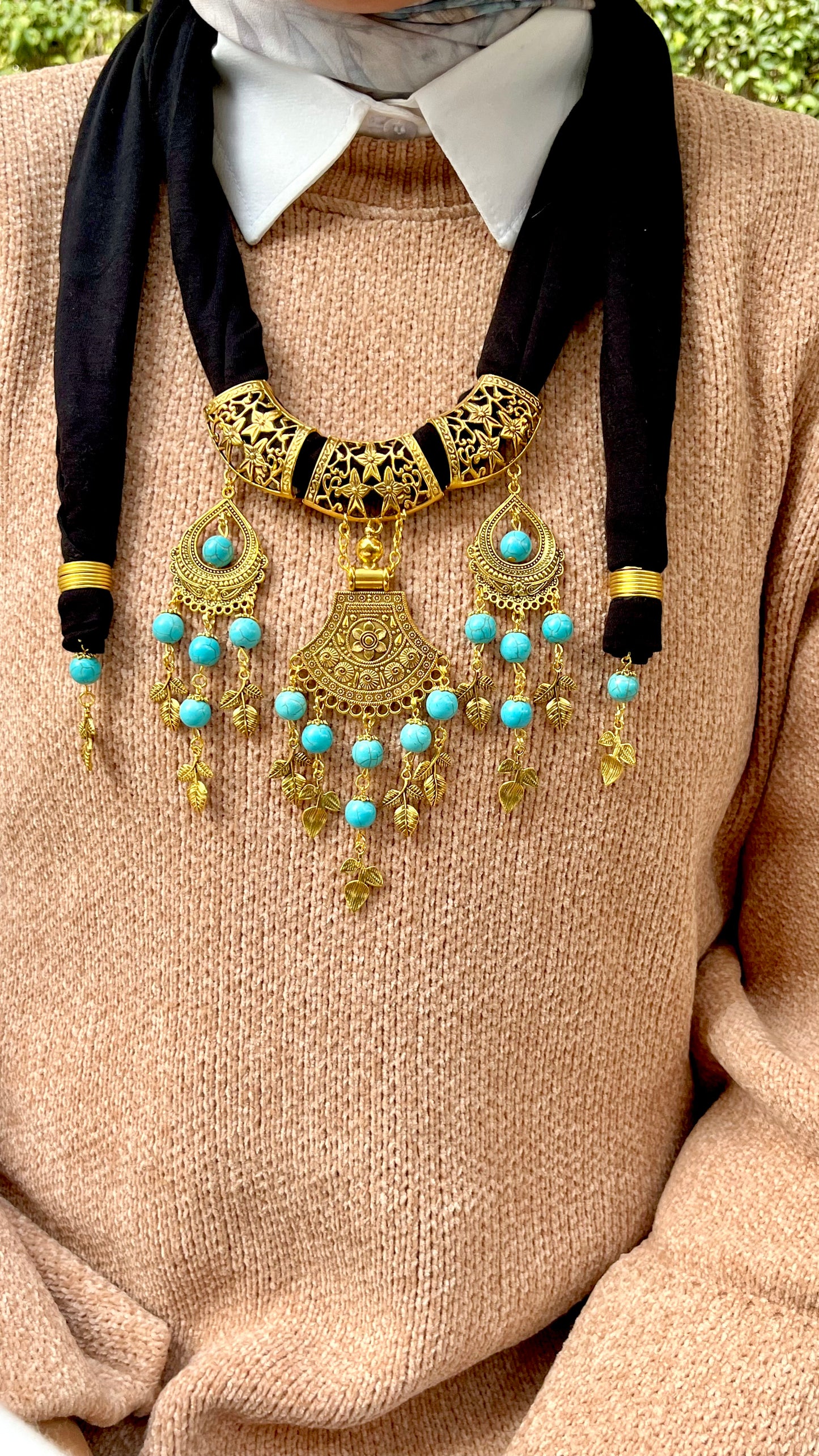 Midnight Necklace Scarf - Cotton