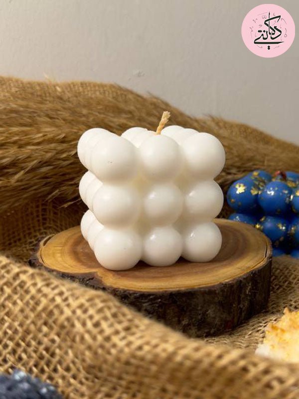 Big Bubbles Candle - White