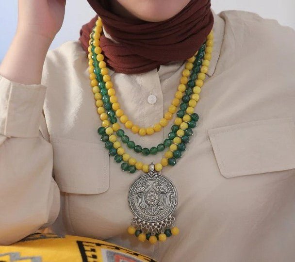 Rahma Necklace - Agate Stones