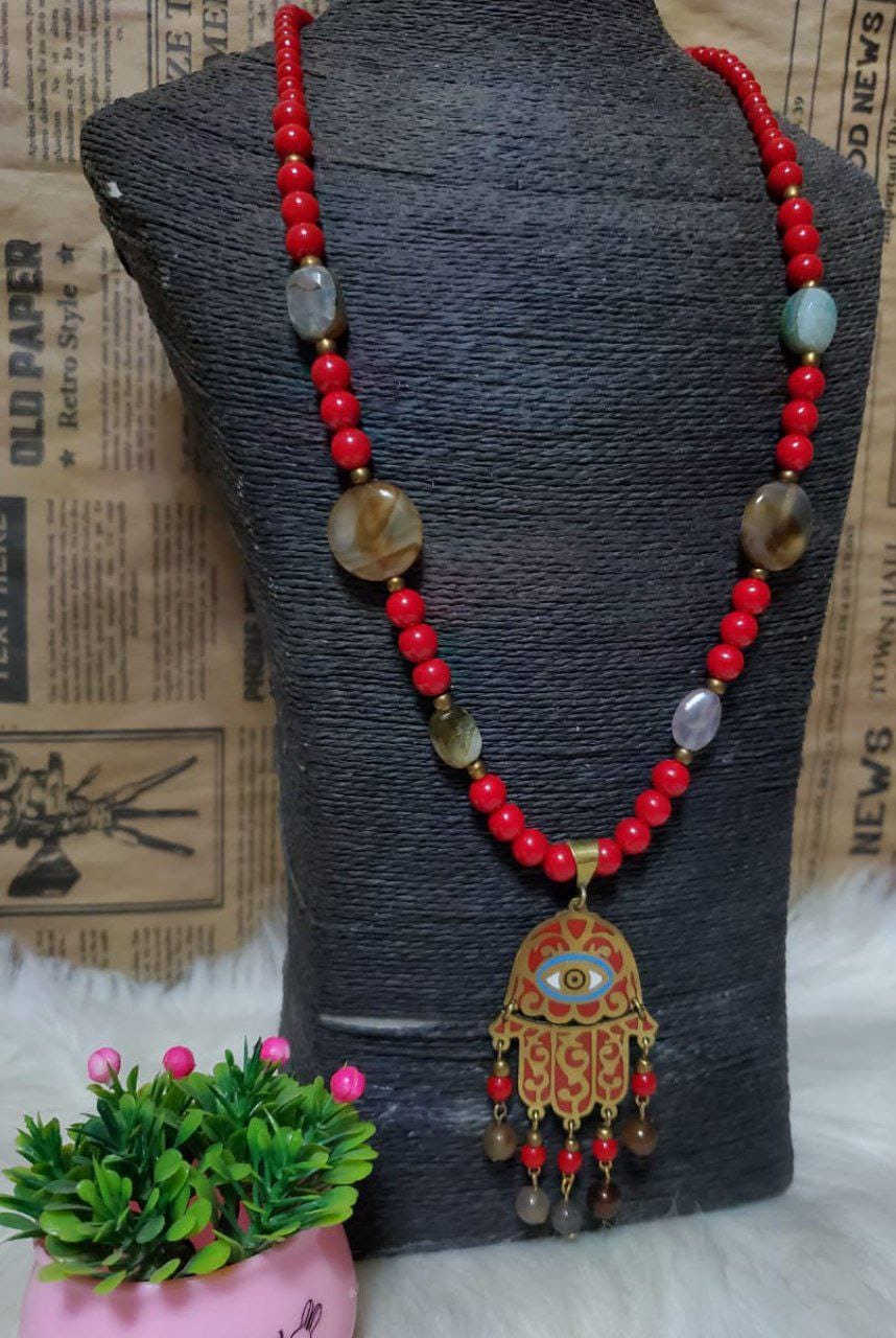 Yasmina Necklace - Agate Stones