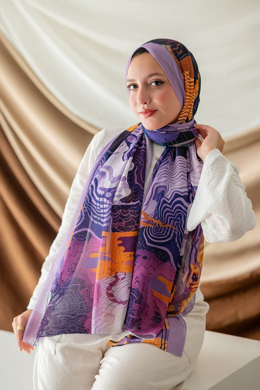 Nahla Scarf - Crepe Digital
