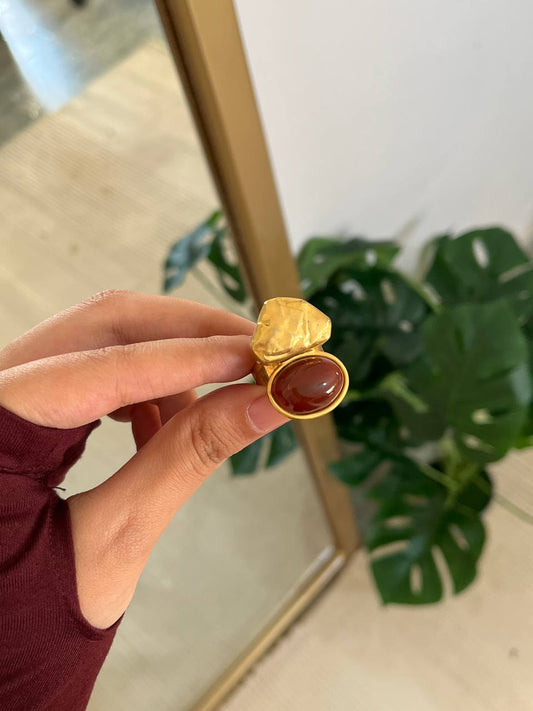 Hania Ring - Agate Stones Gold Plated