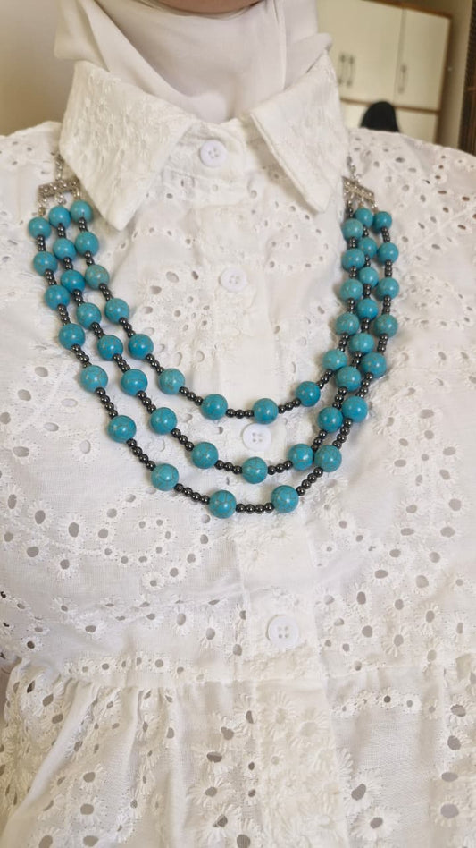 Elegant Necklace - Turquoise Stones