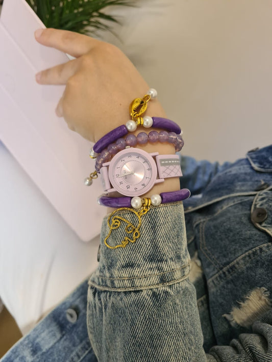 Carmen Watch Set - Purple Acrylic