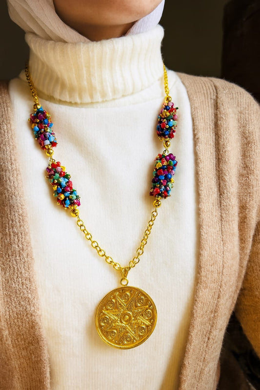 Colorfull Broken With Agate Necklace