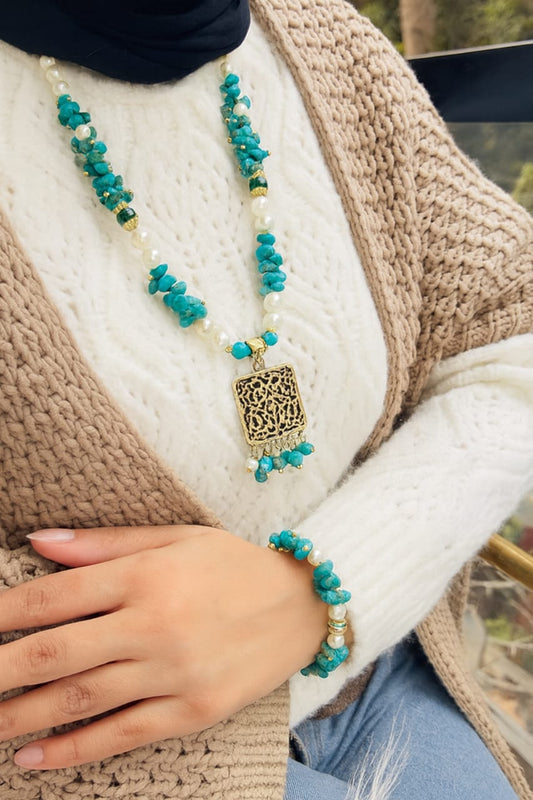 Blue Broken Agate Set