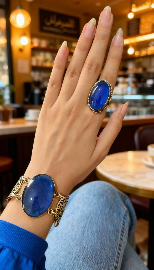 Arabian Kaaf Set - Blue Agate