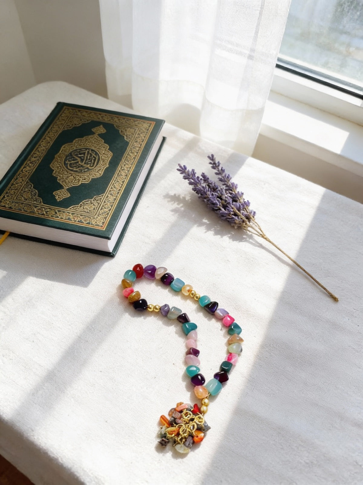 Colorful Shiny Rosary - Colorful Agate