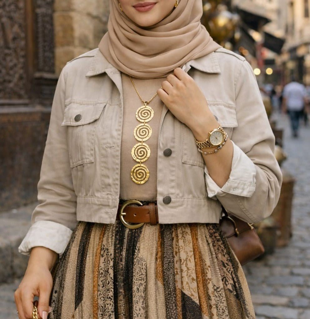 Twisted Circle Necklace - Silver & Gold Plated