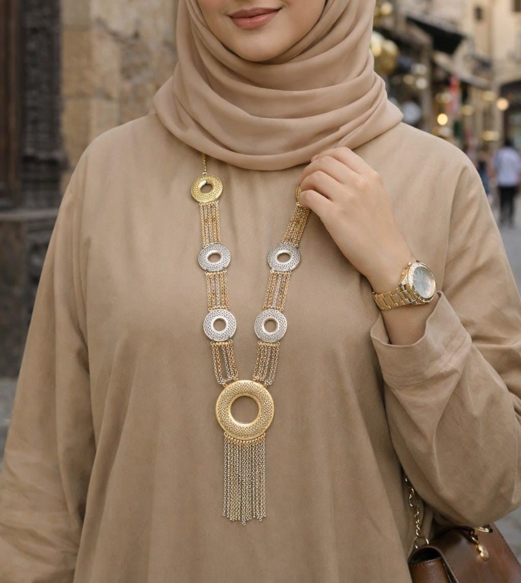 Circle Charm Necklace - Silver & Gold Plated