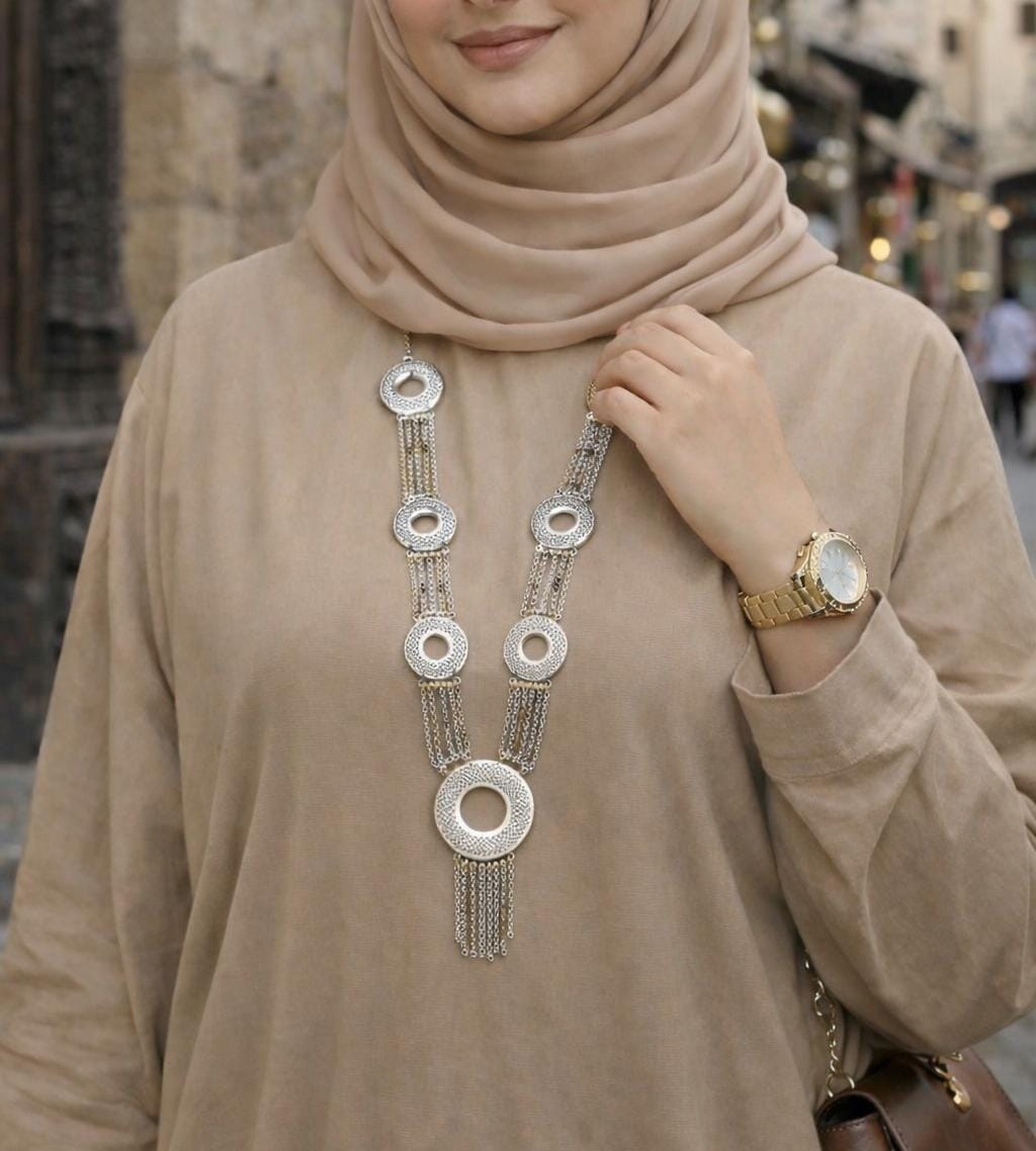 Circle Charm Necklace - Silver & Gold Plated