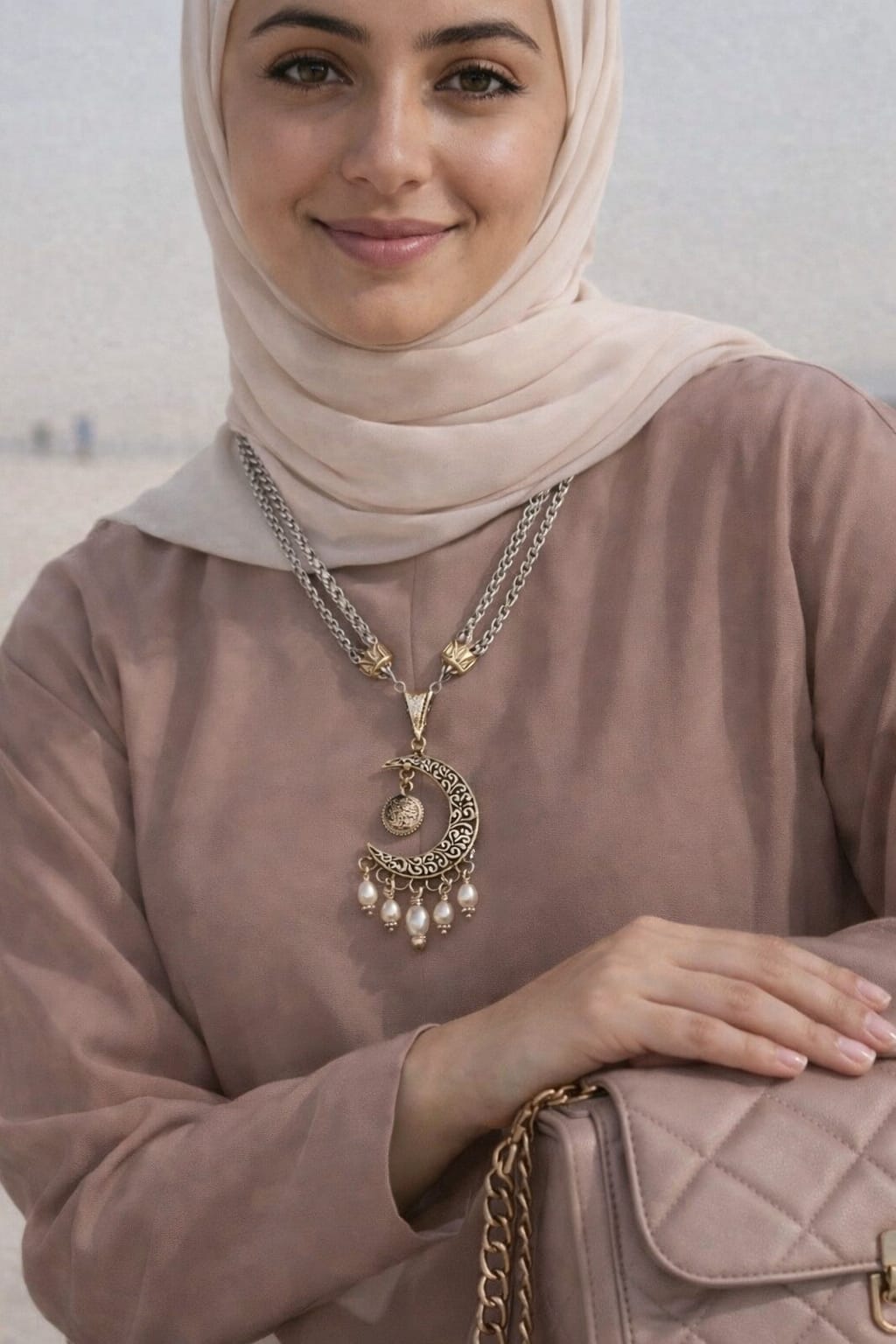 Lunar Crescent Necklace - Silver Plated