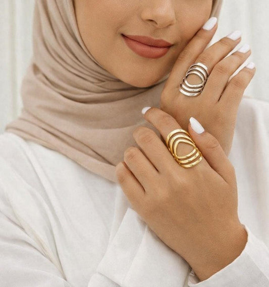 Marjan Ring -  Gold & Silver Plated