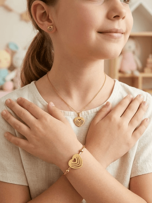 Heart Kids Set - Stainless Steel