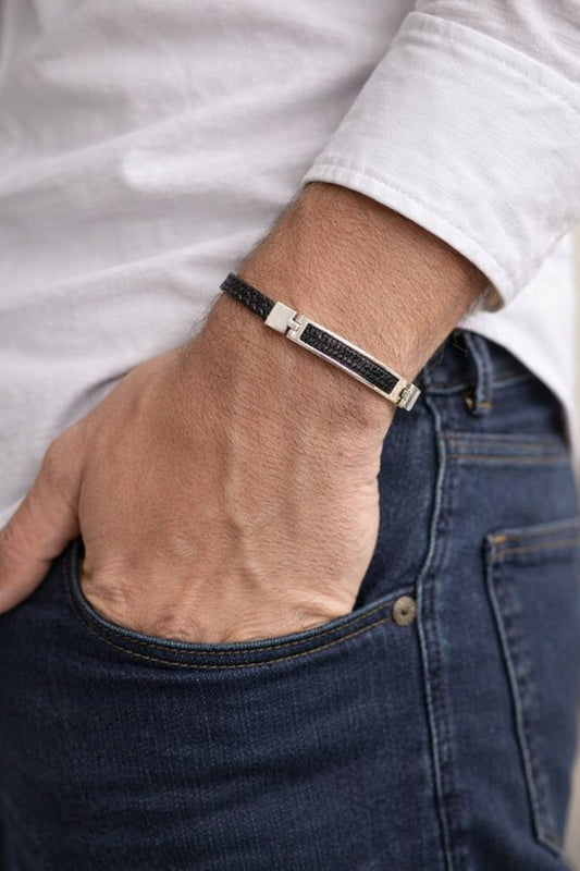 Black Crown Bracelet - Silver Plated