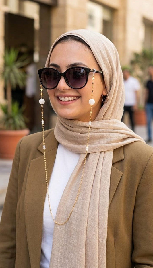 سلسلة نظارات أميرة - مطلية بالذهب