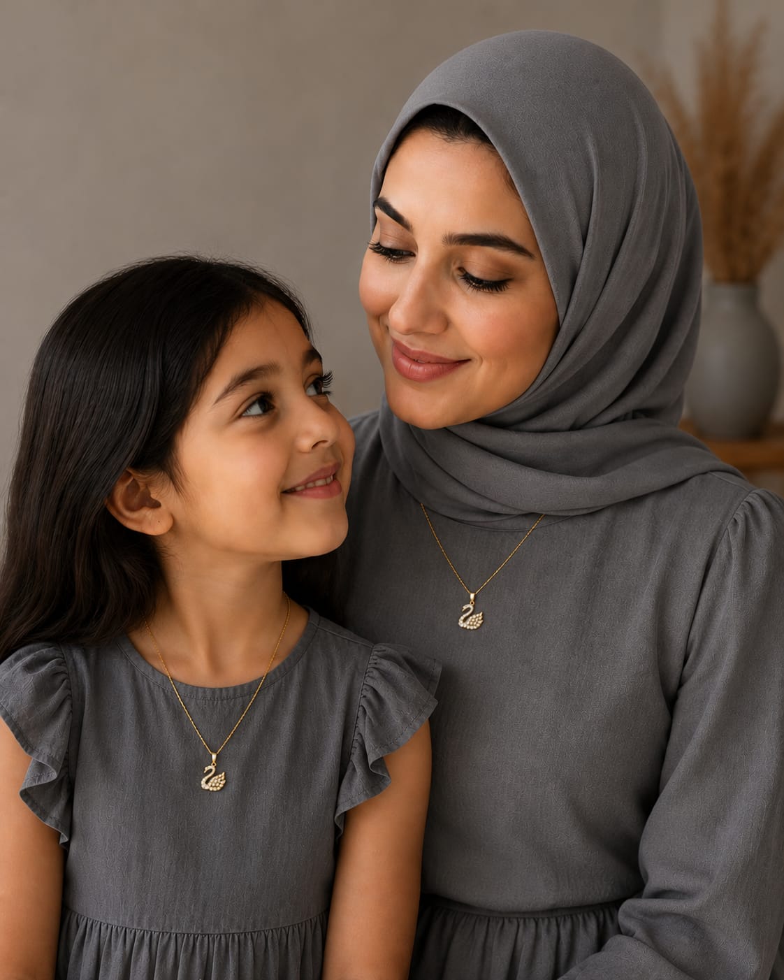 Lina Mother Daughter Matching Necklace - Stainless Steel