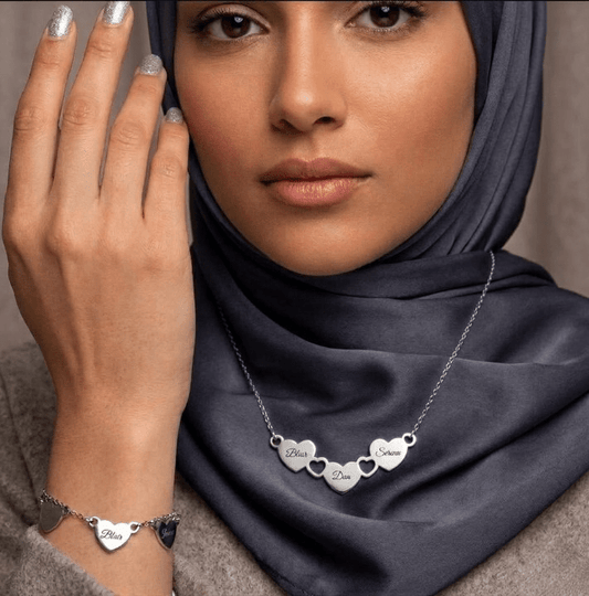 Elegant Heart Set - Silver Plated