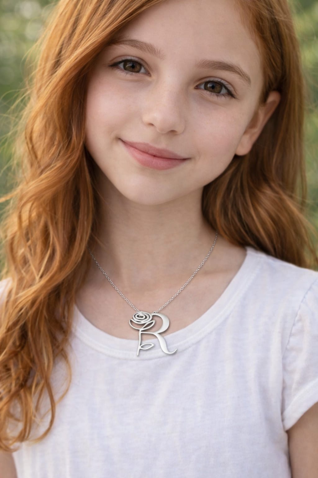 "R" Customized Necklace - Silver Plated