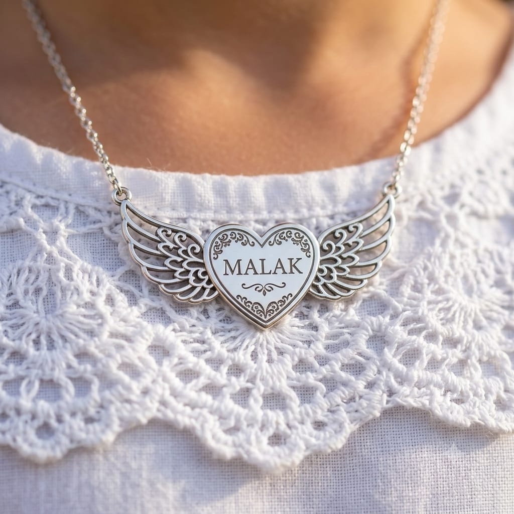 "Malak" Customized Necklace - Silver Plated