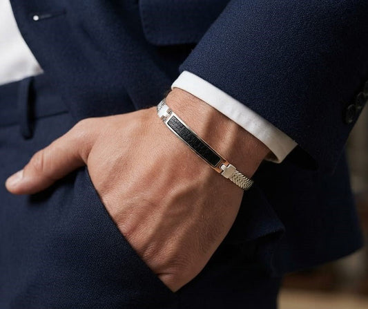 Vortex Steel Bracelet - Silver Plated