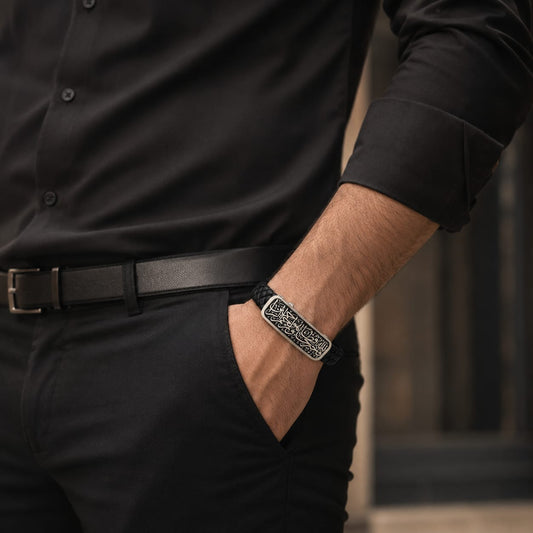 Bloom Touch Bracelet - Leather &Silver Plated