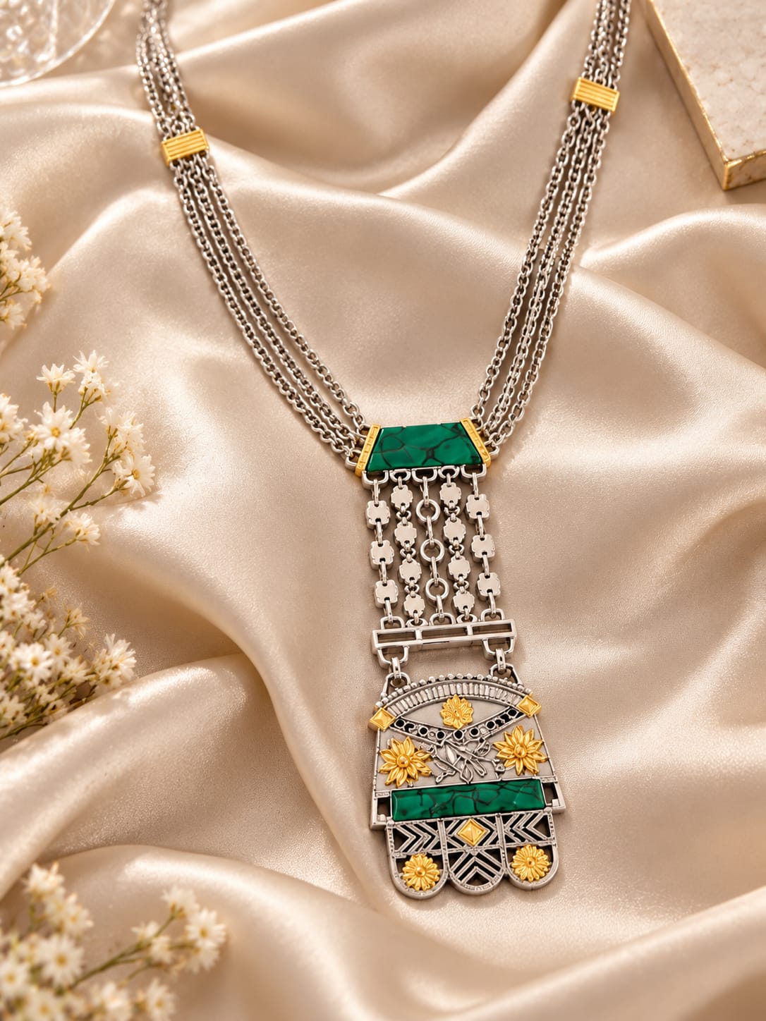 طقم وصال فاخر - مطلي بالفضة