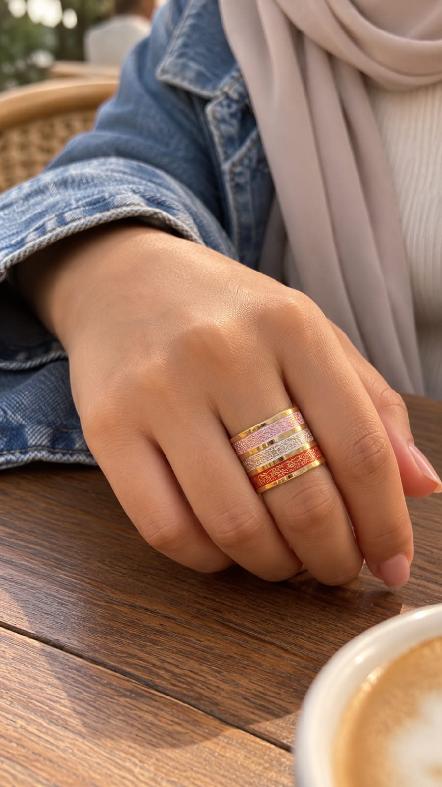 Surat El-Kursi Ring - Gold & Silver Plated