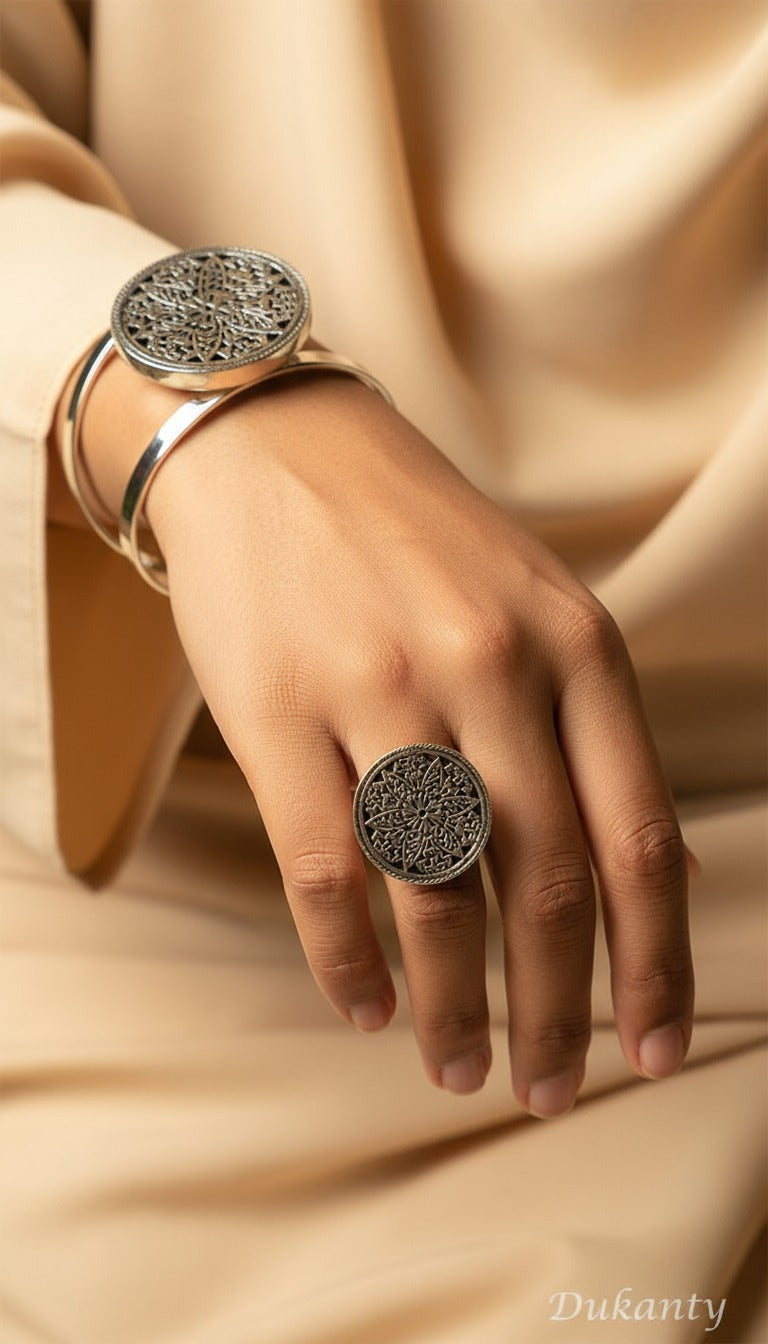 مجموعة زهور نيرفانا - مطلية بالفضة