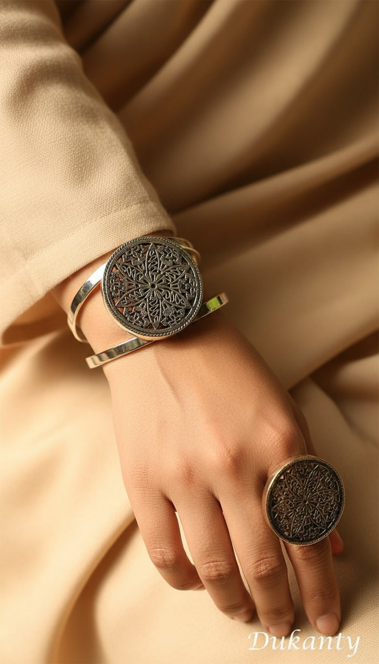 مجموعة زهور نيرفانا - مطلية بالفضة