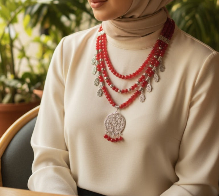 قلادة رهام - أحجار العقيق