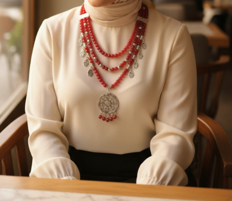 قلادة رهام - أحجار العقيق