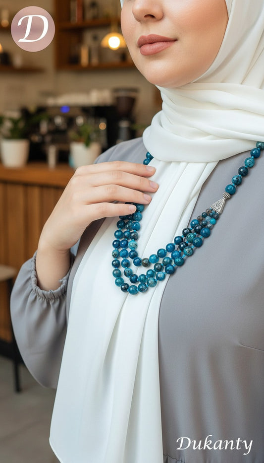 قلادة عتيقة - عقيق أزرق