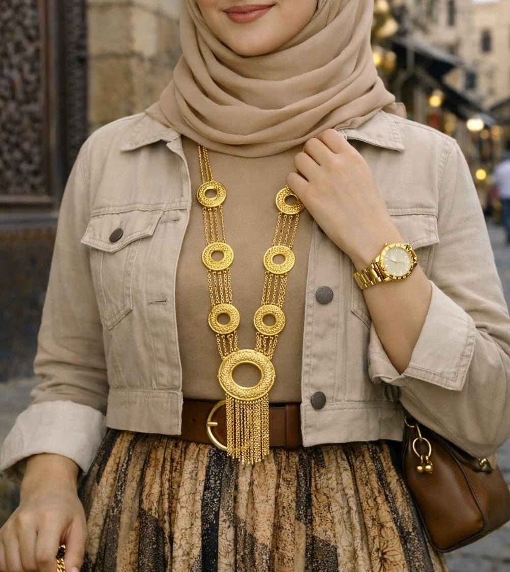 Circle Charm Necklace - Silver & Gold Plated