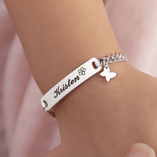 Baby Customized Bracelet - Silver Plated