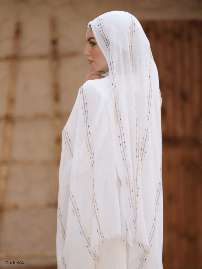 Gailan Scarf - Hand-Embroidered Linen