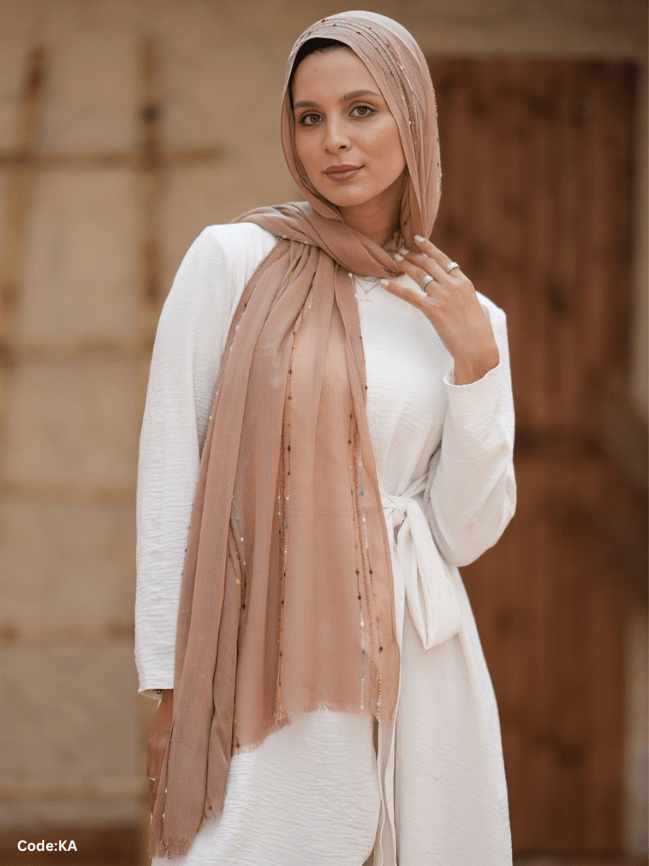 Gailan Scarf - Hand-Embroidered Linen