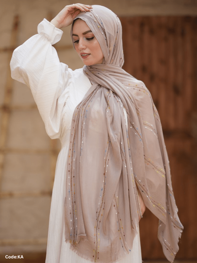 Gailan Scarf - Hand-Embroidered Linen