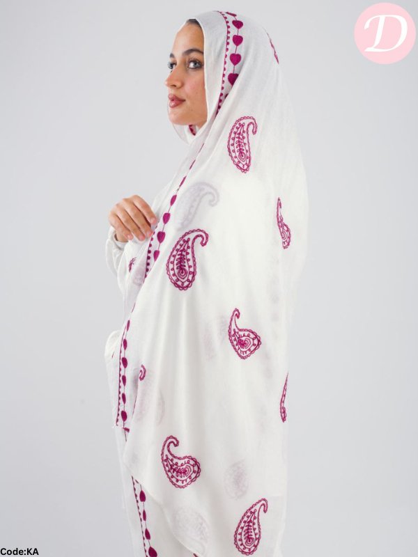 Ebtihal Scarf - Embroidered Modal Cotton