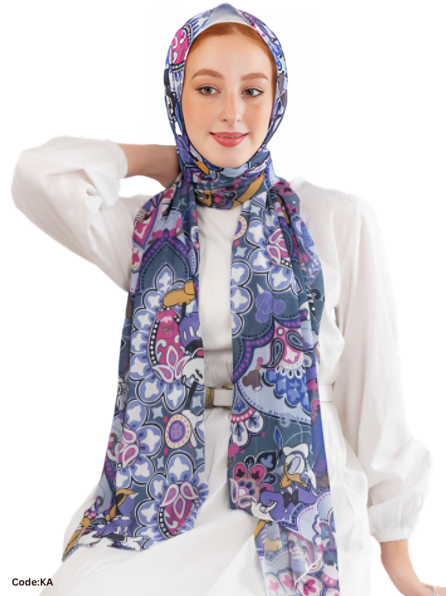 Qamar Scarf - Crepe Digital