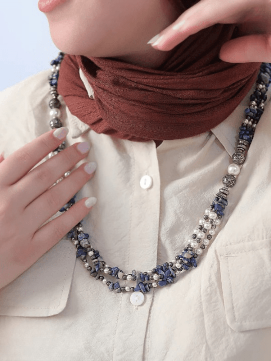 Zeina Necklace - Seashell and Pearl Stones