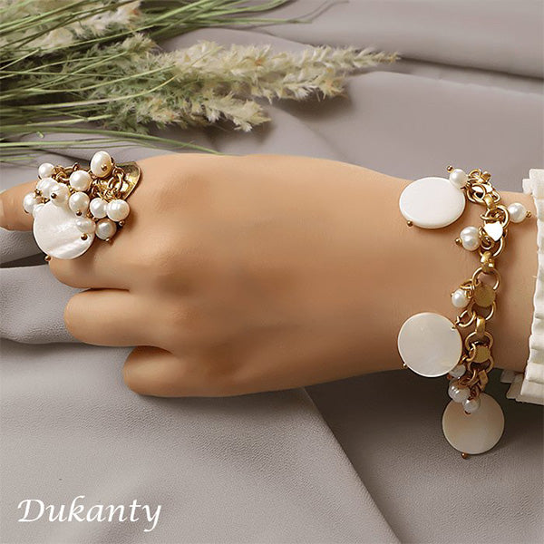 Selen White Set - Gold Plated and Natural Pearl